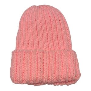 Brand New Hand Made Girls Pink Acrylic Knitting Hat.
